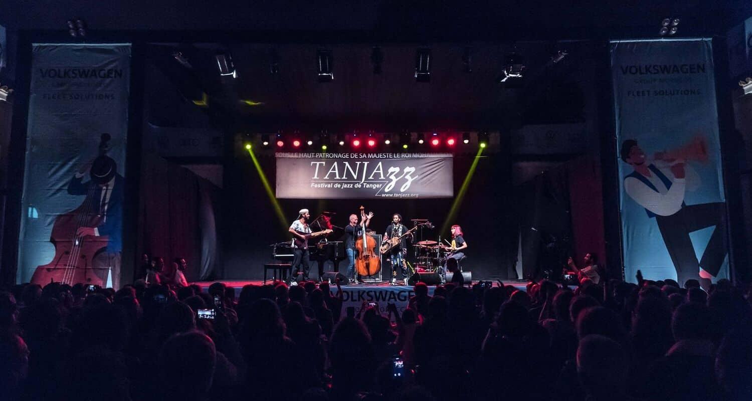 Musicians perform live on stage at the Tanjazz Festival, a celebration of jazz in Tangier, Morocco.